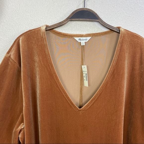 ✖️SOLD✖️•MADEWELL• Velvet Balloon-Sleeve Short Dress - Picture 6 of 13